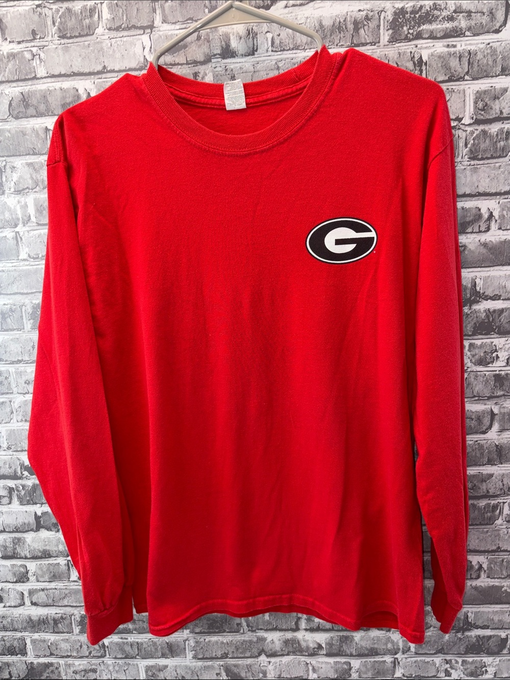 Georgia Bulldogs 
Red Long Sleeve Tee with Black &‎ White Label